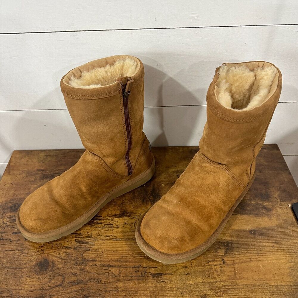 UGG Australia Roslyn ROSLYNN Mouton Boots Short Suede Side Zipper US ZS 6 - Picture 3 of 15